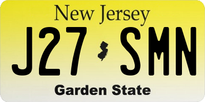 NJ license plate J27SMN