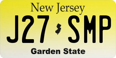 NJ license plate J27SMP
