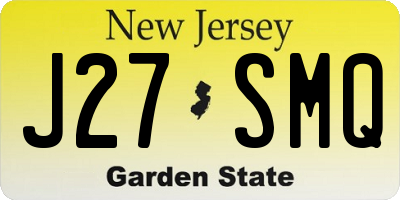 NJ license plate J27SMQ