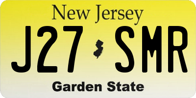 NJ license plate J27SMR