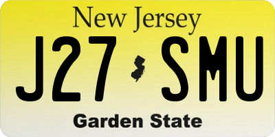 NJ license plate J27SMU