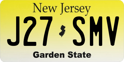 NJ license plate J27SMV