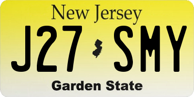 NJ license plate J27SMY