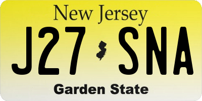 NJ license plate J27SNA
