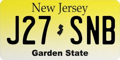 NJ license plate J27SNB