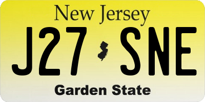 NJ license plate J27SNE