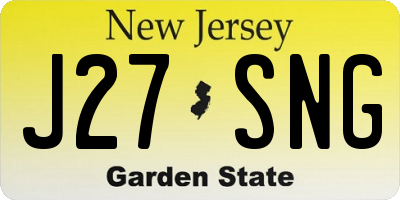 NJ license plate J27SNG