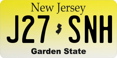 NJ license plate J27SNH