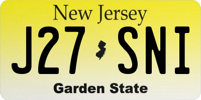 NJ license plate J27SNI