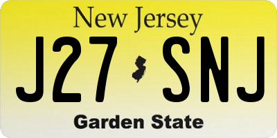 NJ license plate J27SNJ