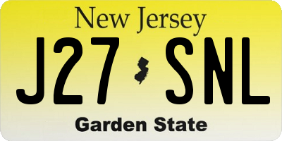 NJ license plate J27SNL