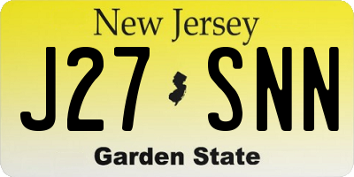 NJ license plate J27SNN
