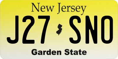 NJ license plate J27SNO