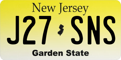 NJ license plate J27SNS
