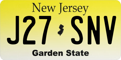 NJ license plate J27SNV