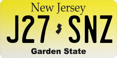 NJ license plate J27SNZ