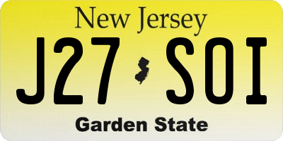 NJ license plate J27SOI