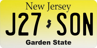 NJ license plate J27SON