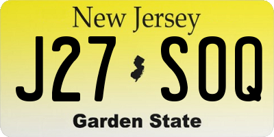 NJ license plate J27SOQ