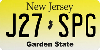 NJ license plate J27SPG