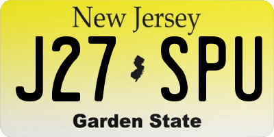 NJ license plate J27SPU