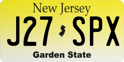 NJ license plate J27SPX