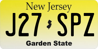NJ license plate J27SPZ