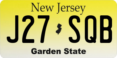 NJ license plate J27SQB