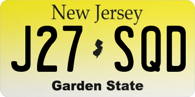 NJ license plate J27SQD