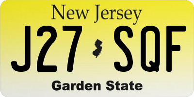 NJ license plate J27SQF