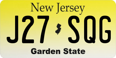 NJ license plate J27SQG