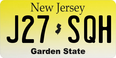 NJ license plate J27SQH