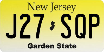 NJ license plate J27SQP
