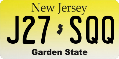 NJ license plate J27SQQ
