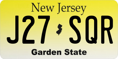 NJ license plate J27SQR