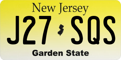 NJ license plate J27SQS