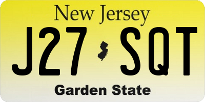 NJ license plate J27SQT