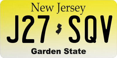 NJ license plate J27SQV