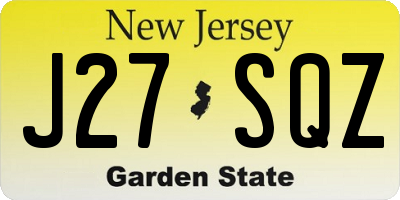 NJ license plate J27SQZ