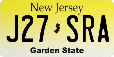 NJ license plate J27SRA
