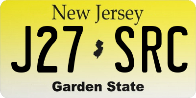 NJ license plate J27SRC