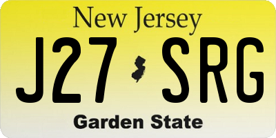 NJ license plate J27SRG