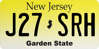 NJ license plate J27SRH
