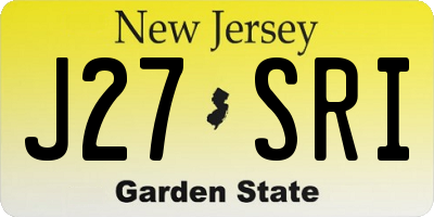 NJ license plate J27SRI