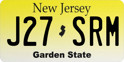 NJ license plate J27SRM