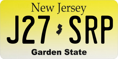 NJ license plate J27SRP