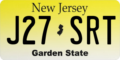 NJ license plate J27SRT