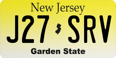 NJ license plate J27SRV