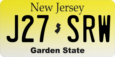 NJ license plate J27SRW