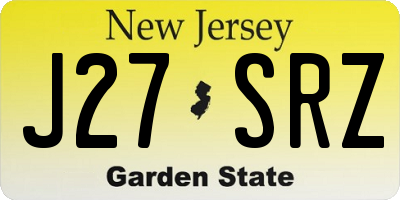 NJ license plate J27SRZ